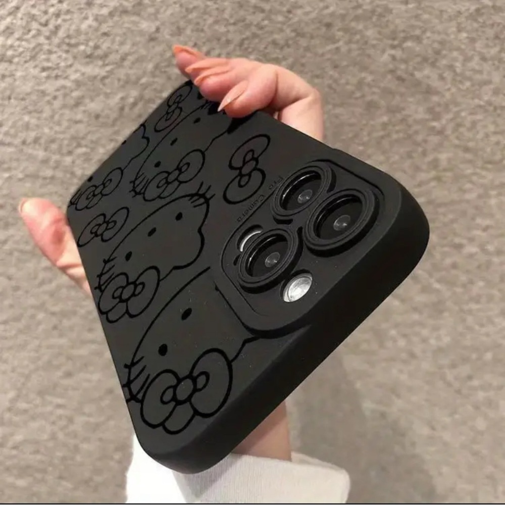 NWOT Sanrio Hello Kitty iPhone 13 Cases in a  Black Outlined Design;l Blsck